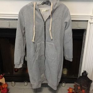 Madina Extra Long Grey Hoodie